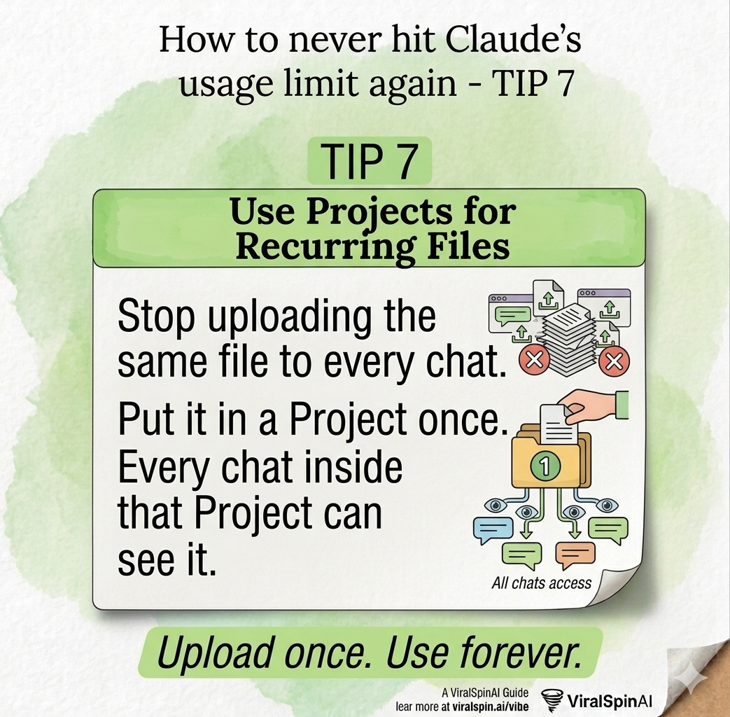 Tip 7: Use Projects for Recurring Files