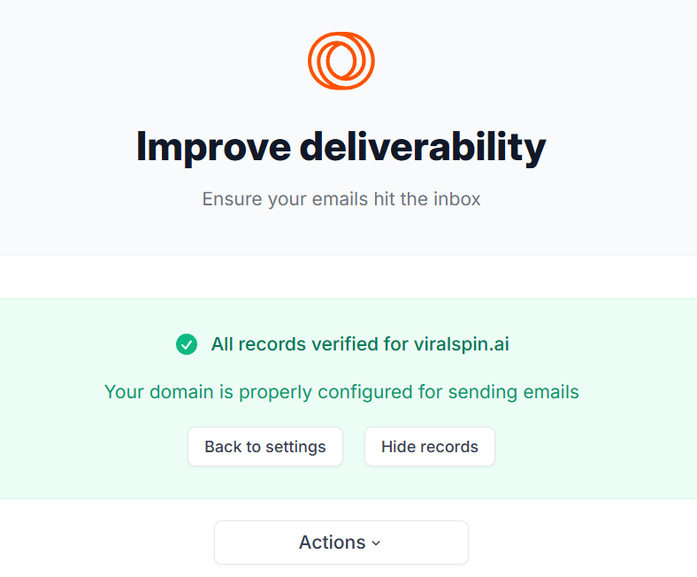 Domain Successfully Verified in Loops