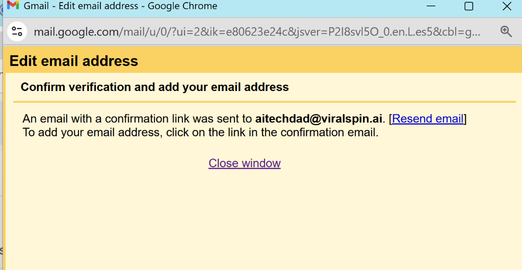Verification Email Pending